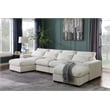 Pemberly Row Fabric Modular Sectional Sofa & Chaise w/2 Ottomans in Beige