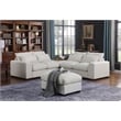 Pemberly Row Fabric Modular Sectional Sofa & Chaise w/2 Ottomans in Beige