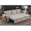 Pemberly Row Fabric Reversible Side Compartment Sectional Sofa Bed - Light Gray