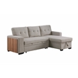 Pemberly Row Fabric Reversible Side Compartment Sectional Sofa Bed - Light Gray