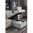 Pemberly Row Fabric Reversible Side Compartment Sectional Sofa Bed - Light Gray