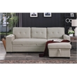 Pemberly Row Fabric Reversible Side Compartment Sectional Sofa Bed - Light Gray