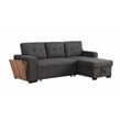 Pemberly Row Fabric Reversible Side Compartment Sectional Sofa Bed - Dark Gray