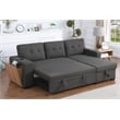 Pemberly Row Fabric Reversible Side Compartment Sectional Sofa Bed - Dark Gray