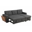 Pemberly Row Fabric Reversible Side Compartment Sectional Sofa Bed - Dark Gray