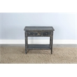 Pemberly Row Traditional Black Sand Solid Wood Side Table with 2 Drawers
