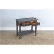 Pemberly Row Traditional Black Sand Solid Wood Side Table with 2 Drawers