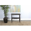 Pemberly Row Double Shelf Black Sand Solid Wood and Veneers Side Table