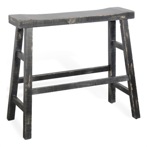 Pemberly Row 30&quot Farmhouse Mahogany Wood Bench in Black Sand