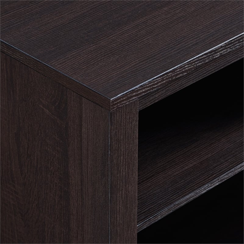 Pemberly Row MDF Rustic Farmhouse Electric Fireplace Wood TV Stand - Espresso
