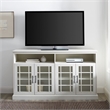 Pemberly Row Windowpane Glass Door Tall TV Stand for TVs up to 65