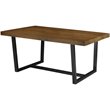 Pemberly Row Modern Farmhouse Solid Plank Top Dining Table in Rustic Oak