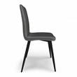 Pemberly Row Mid-Century Dining Chair (Set of 2) in Dark Gray Velvet Fabric