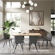 Pemberly Row Mid-Century Dining Chair (Set of 2) in Dark Gray Velvet Fabric