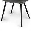Pemberly Row Mid-Century Dining Chair (Set of 2) in Dark Gray Velvet Fabric