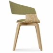 Pemberly Row Mid-Century Bentwood Dining Chair with light Wood in Acid Green