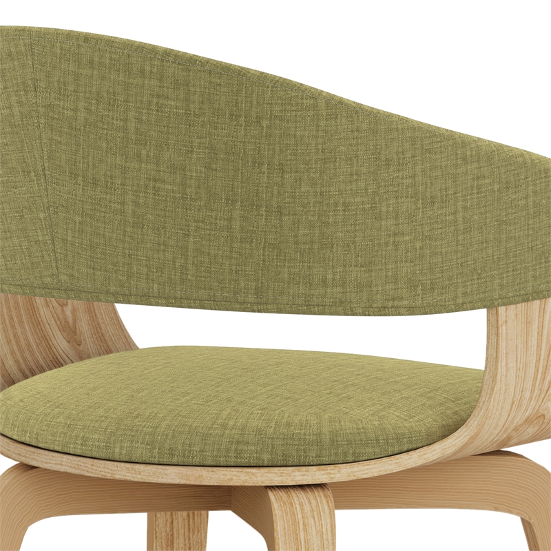 Pemberly Row Mid-Century Bentwood Dining Chair with light Wood in Acid Green