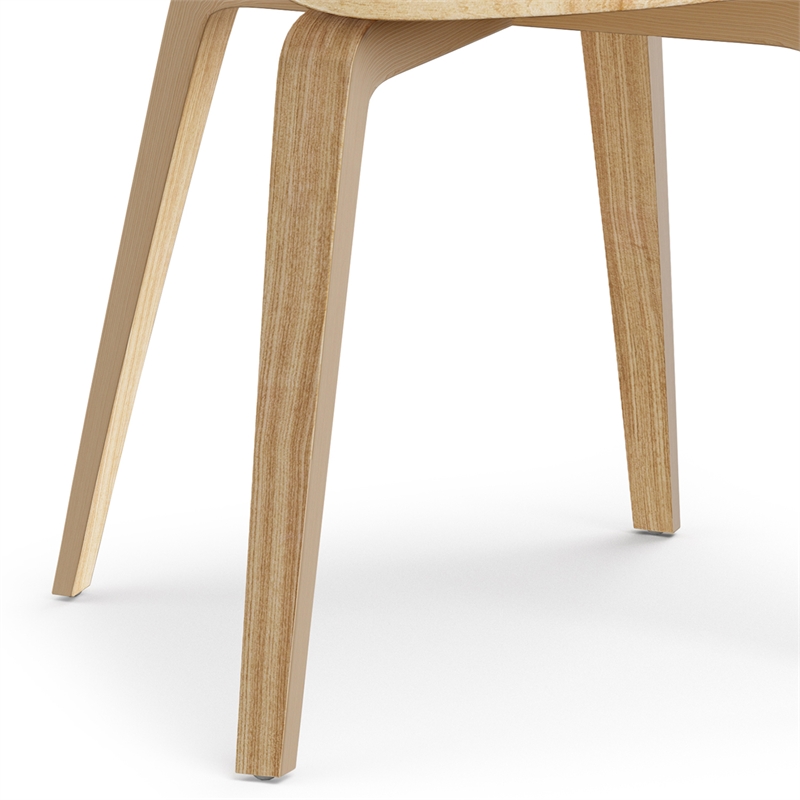 Pemberly Row Mid-Century Bentwood Dining Chair with light Wood in Acid Green