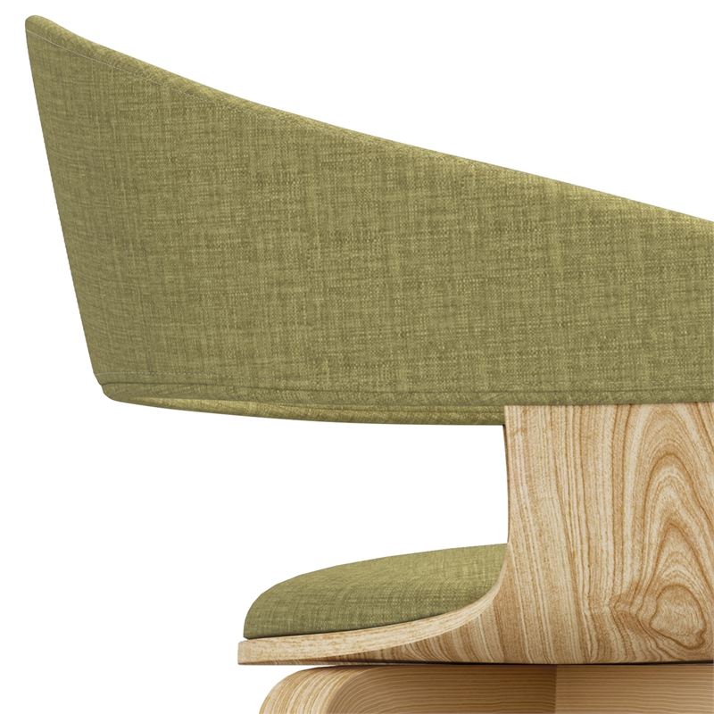 Pemberly Row Mid-Century Bentwood Dining Chair with light Wood in Acid Green