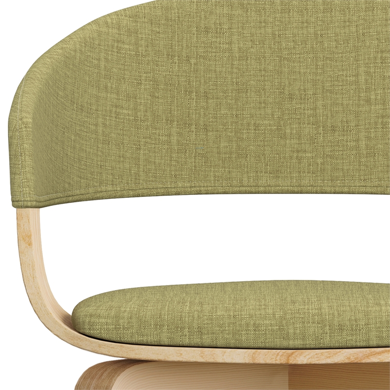 Pemberly Row Mid-Century Bentwood Dining Chair with light Wood in Acid Green