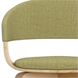Pemberly Row Mid-Century Bentwood Dining Chair with light Wood in Acid Green