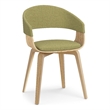 Pemberly Row Mid-Century Bentwood Dining Chair with light Wood in Acid Green