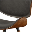 Pemberly Row Mid-Century Modern Dining Chair in Distressed Brown Faux Leather