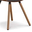 Pemberly Row Mid-Century Modern Dining Chair in Distressed Brown Faux Leather