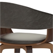 Pemberly Row Modern Bentwood Dining Chair in Distressed Brown Vegan Faux Leather