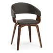 Pemberly Row Modern Bentwood Dining Chair in Distressed Brown Vegan Faux Leather