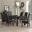 Pemberly Row 7 -Piece Wood Dining Set with 6 Dining Chairs in Black
