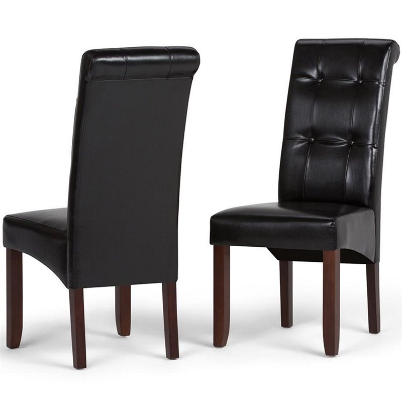 Pemberly Row 7 -Piece Wood Dining Set with 6 Dining Chairs in Black