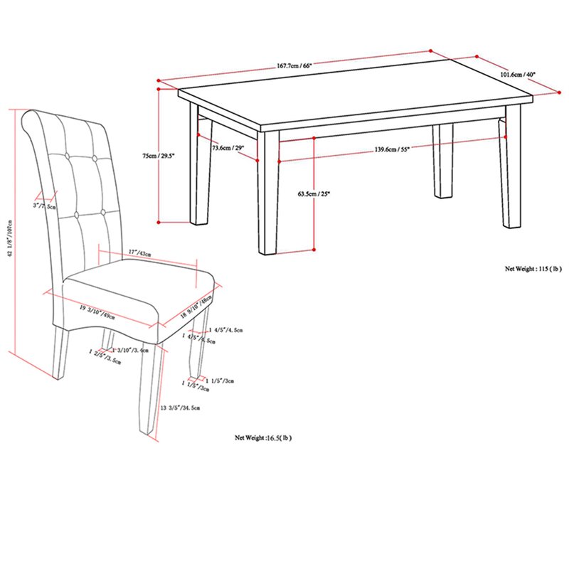 Pemberly Row 7 -Piece Wood Dining Set with 6 Dining Chairs in Black