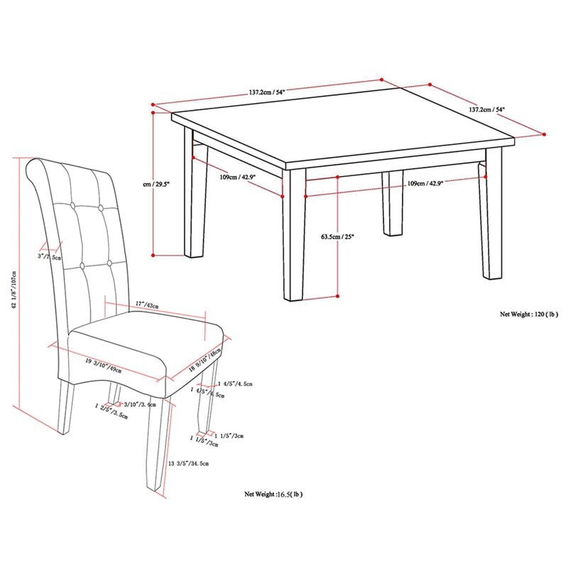 Pemberly Row 9 -Piece Wood Dining Set with 8 Dining Chairs in Black