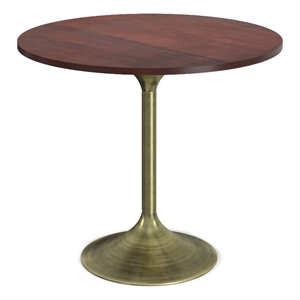 Pemberly Row Solid Wood & Metal 36x36&quot Round Contemporary Dining Table in Walnut