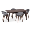 Pemberly Row 5Pc Dining Set w/ 4Bentwood Dining Chairs in Gray & 66