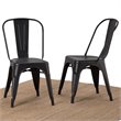 Pemberly Row Modern Metal Dining Side Chair in Black (Set of 2)