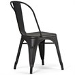Pemberly Row Modern Metal Dining Side Chair in Black (Set of 2)