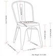 Pemberly Row Modern Metal Dining Side Chair in Black (Set of 2)