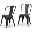 Pemberly Row Modern Metal Dining Side Chair in Black (Set of 2)