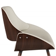 Pemberly Row Modern Bentwood Dining Chair in Cream Faux Leather