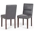 Pemberly Row Dining Chair in Stone Gray Faux Leather (Set of 2)