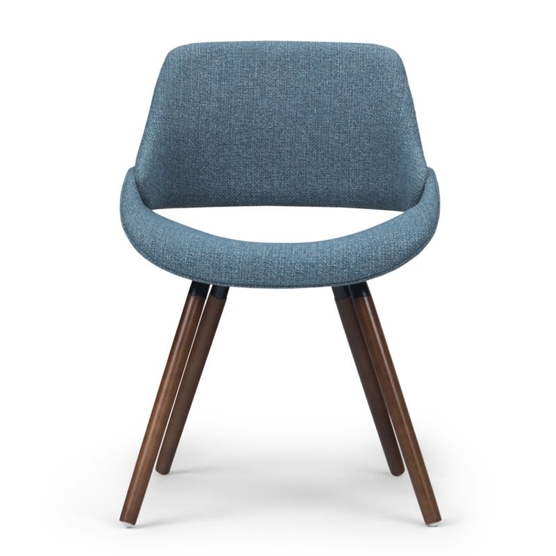 Pemberly Row Modern Solid Wood Dining Chair in Denim Blue Finish
