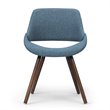 Pemberly Row Modern Solid Wood Dining Chair in Denim Blue Finish