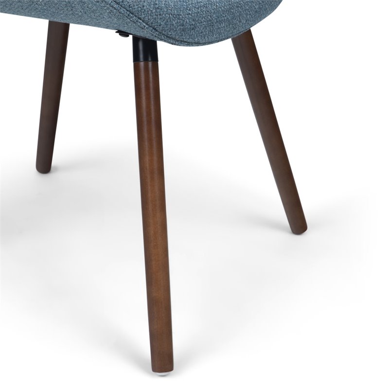 Pemberly Row Modern Solid Wood Dining Chair in Denim Blue Finish