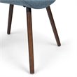 Pemberly Row Modern Solid Wood Dining Chair in Denim Blue Finish