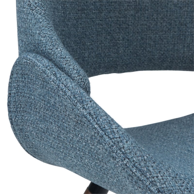 Pemberly Row Modern Solid Wood Dining Chair in Denim Blue Finish