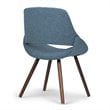 Pemberly Row Modern Solid Wood Dining Chair in Denim Blue Finish