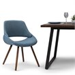 Pemberly Row Modern Solid Wood Dining Chair in Denim Blue Finish