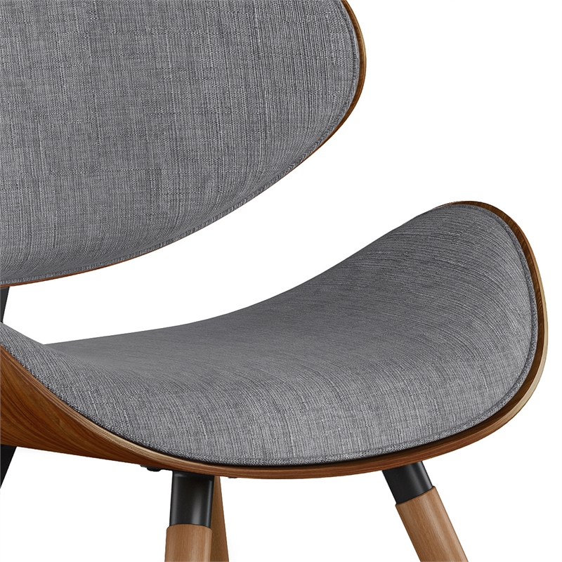 Pemberly Row Mid-Century Modern Faux Leather Dining Chair in Gray